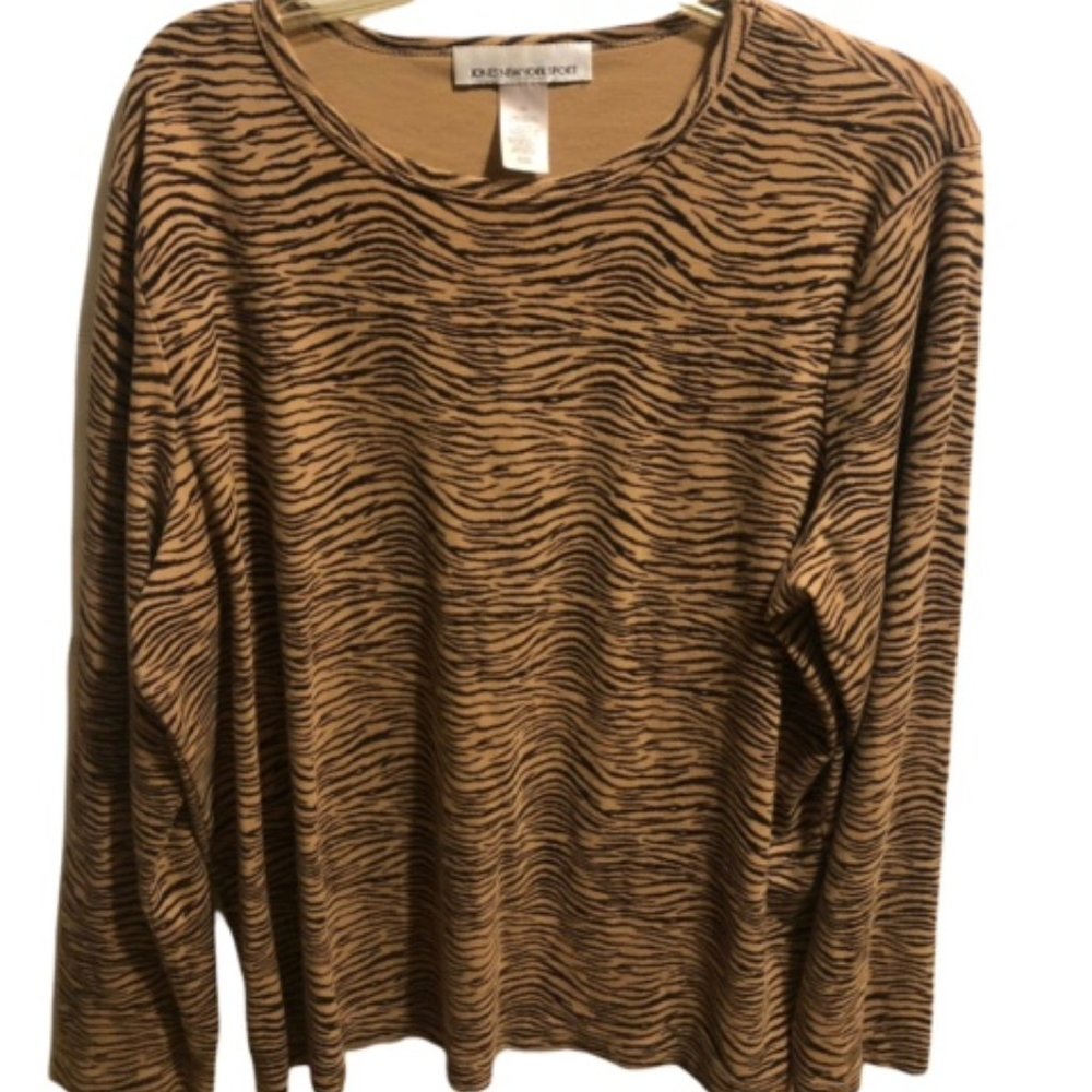 Jones N.Y. Sport Animal Print Women's Blouse 1 X